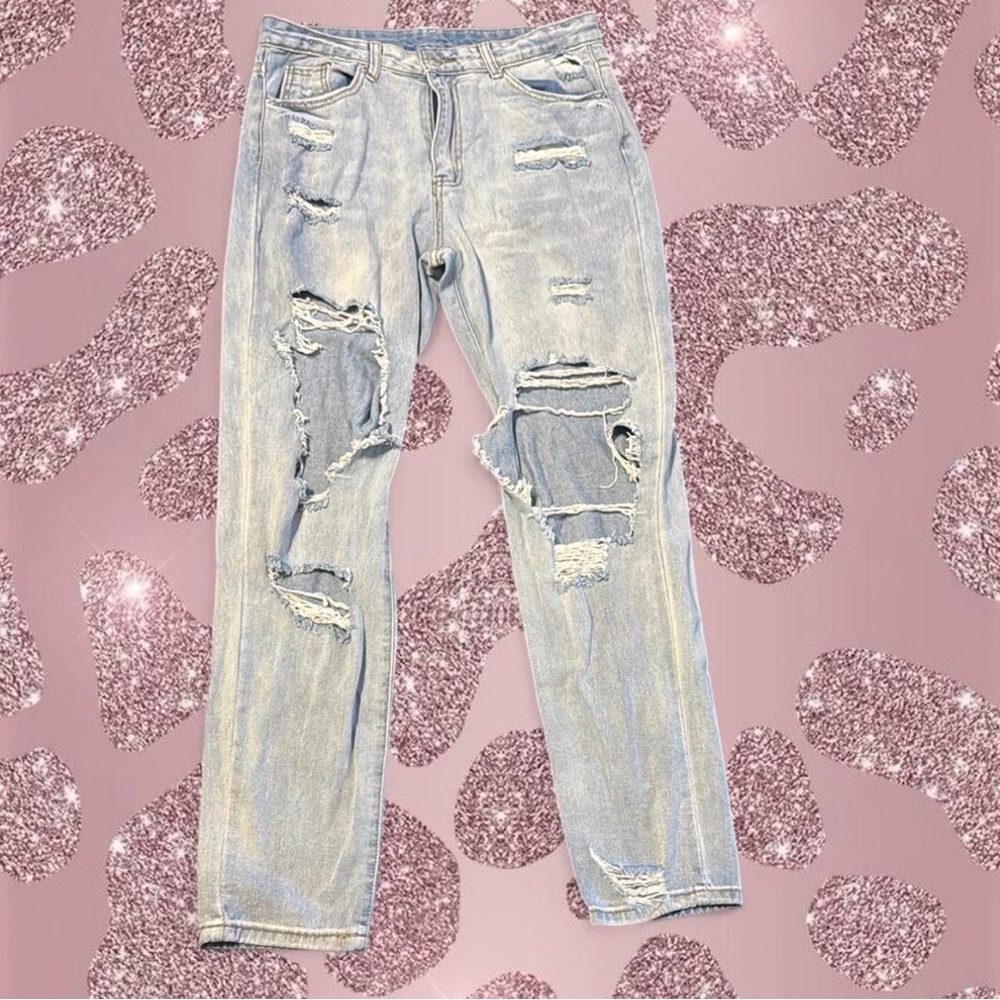SHEIN ripped blue jeans